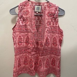 BELL by Alicia Bell in Malibu. Size XS Pink & Fuschia. Cotton Voile Top. NWOT.